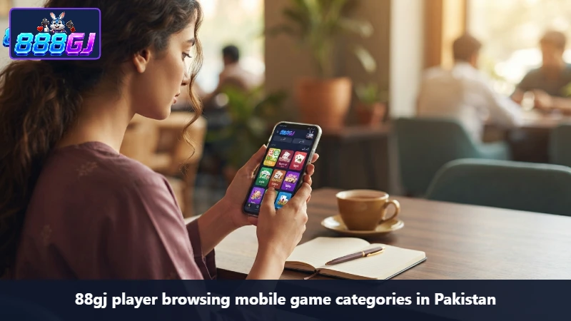 88gj player browsing mobile game categories in Pakistan
