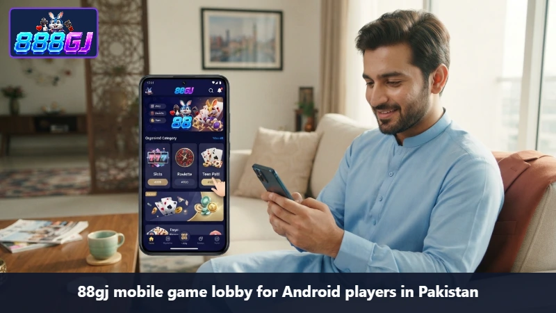 88gj mobile game lobby for Android players in Pakistan