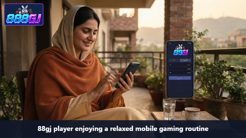 88gj player enjoying a relaxed mobile gaming routine